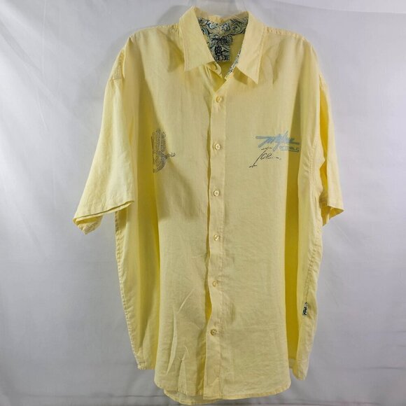 Miskeen Originals Men’s Jeweled & Embroidered Linen Short Sleeve Shirt - Size 2X - Picture 15 of 16
